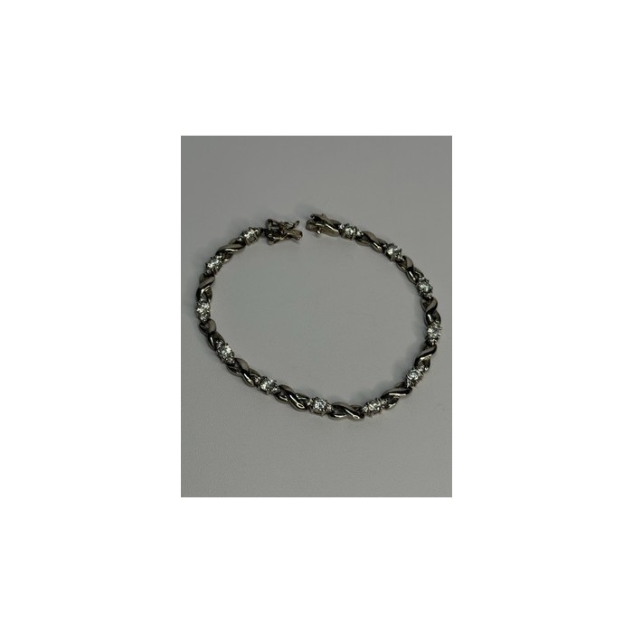 Beautiful 925 Sterling Silver CZ Bracelet Length 7 Inch