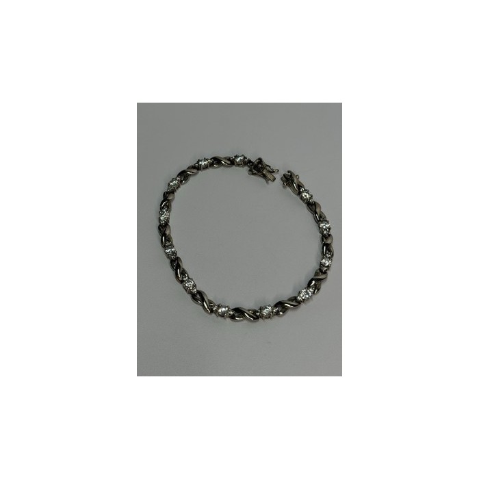 Beautiful 925 Sterling Silver CZ Bracelet Length 7 Inch