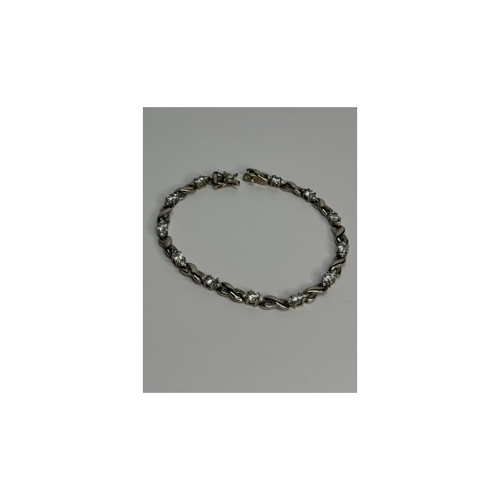 Beautiful 925 Sterling Silver CZ Bracelet Length 7 Inch