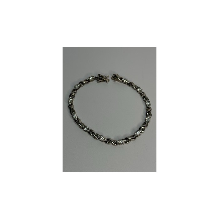 Beautiful 925 Sterling Silver CZ Bracelet Length 7 Inch