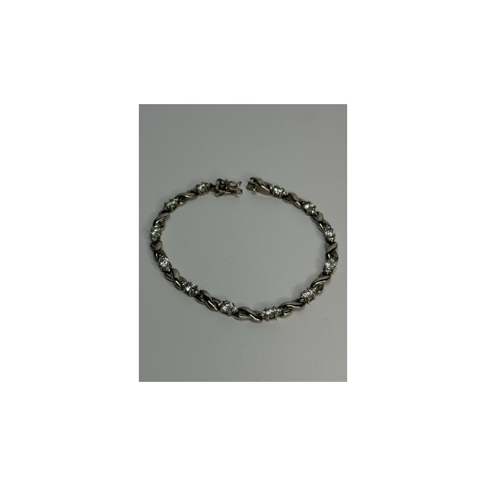 Beautiful 925 Sterling Silver CZ Bracelet Length 7 Inch