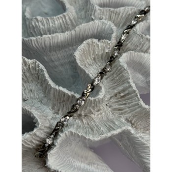 Beautiful 925 Sterling Silver CZ Bracelet Length 7 Inch