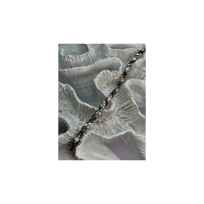 Beautiful 925 Sterling Silver CZ Bracelet Length 7 Inch