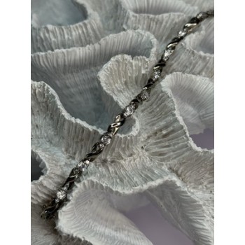 Beautiful 925 Sterling Silver CZ Bracelet Length 7 Inch