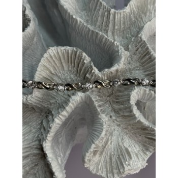 Beautiful 925 Sterling Silver CZ Bracelet Length 7 Inch