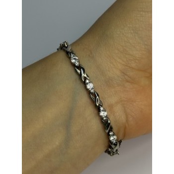Beautiful 925 Sterling Silver CZ Bracelet Length 7 Inch