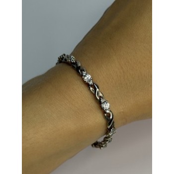 Beautiful 925 Sterling Silver CZ Bracelet Length 7 Inch
