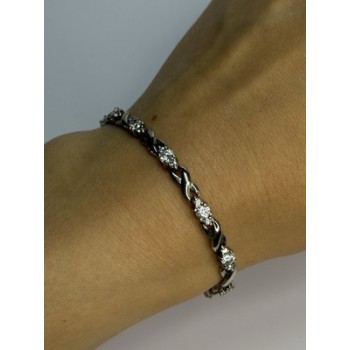 Beautiful 925 Sterling Silver CZ Bracelet Length 7 Inch