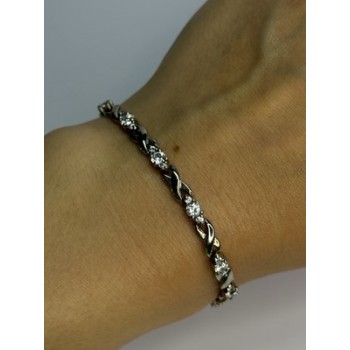 Beautiful 925 Sterling Silver CZ Bracelet Length 7 Inch