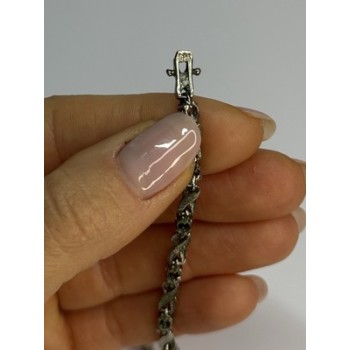 Beautiful 925 Sterling Silver CZ Bracelet Length 7 Inch