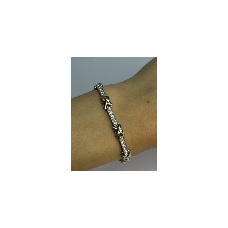 Elegant 925 Sterling Silver CZ Bracelet Length 7.5 Inch