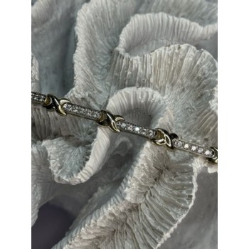 Elegant 925 Sterling Silver CZ Bracelet Length 7.5 Inch