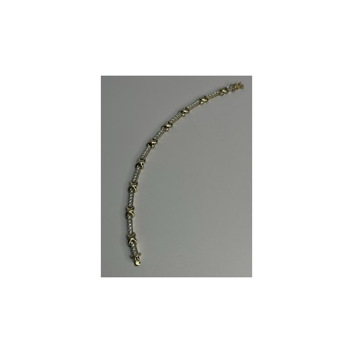 Elegant 925 Sterling Silver CZ Bracelet Length 7.5 Inch