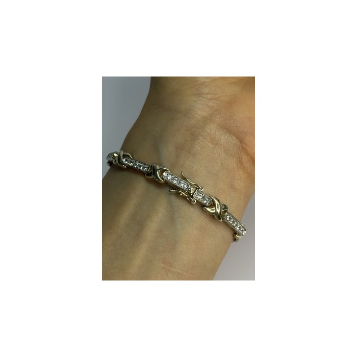 Elegant 925 Sterling Silver CZ Bracelet Length 7.5 Inch
