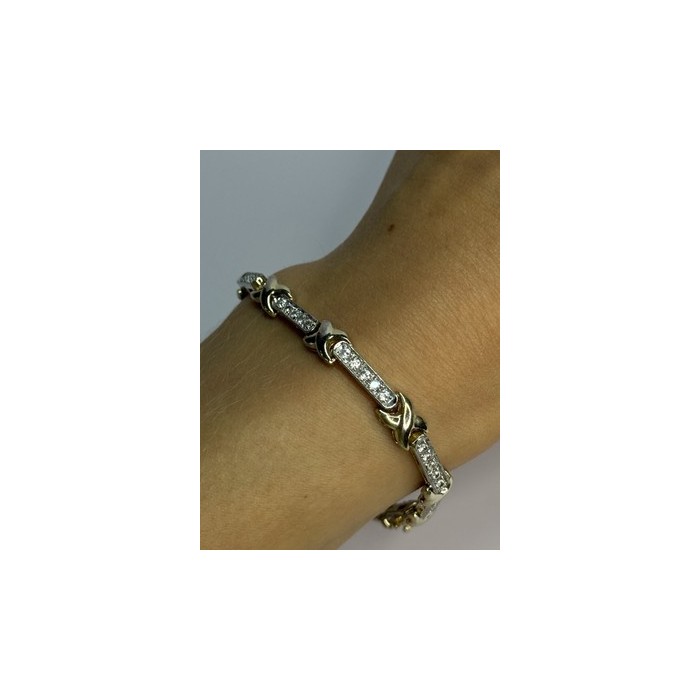 Elegant 925 Sterling Silver CZ Bracelet Length 7.5 Inch