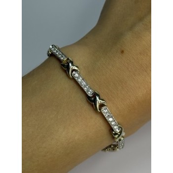Elegant 925 Sterling Silver CZ Bracelet Length 7.5 Inch