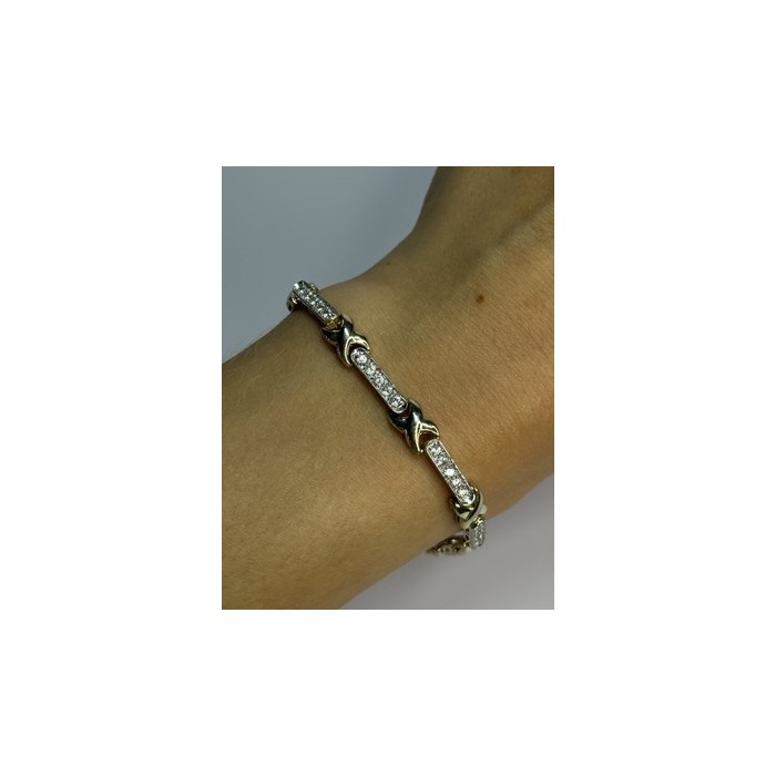 Elegant 925 Sterling Silver CZ Bracelet Length 7.5 Inch