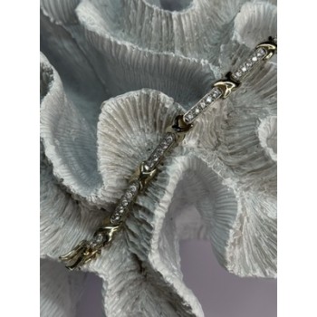 Elegant 925 Sterling Silver CZ Bracelet Length 7.5 Inch