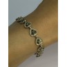 Vintage 925 Sterling Silver Marcasite Heart Bracelet Length 7 Inch