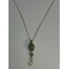 925 Sterling Silver Jadeite Necklace Length 18 Inch