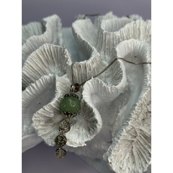 925 Sterling Silver Jadeite Necklace Length 18 Inch