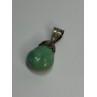 Vintage 925 Sterling Silver Malachite Pendant Length 2 Inch