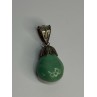 Vintage 925 Sterling Silver Malachite Pendant Length 2 Inch