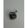 925 Sterling Silver Hematite Heart Pendant Length 1.1 Inch