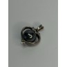 925 Sterling Silver Hematite Heart Pendant Length 1.1 Inch