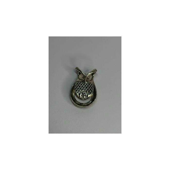 925 Sterling Silver 18k Yellow Gold Topaz & Sapphire Pendant Length 1.3 Inch