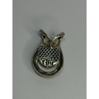 925 Sterling Silver 18k Yellow Gold Topaz & Sapphire Pendant Length 1.3 Inch