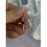 925 Sterling Silver Garnet Heart Cross Length 1.2 Inch