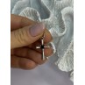 925 Sterling Silver Garnet Heart Cross Length 1.2 Inch