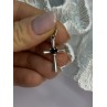 925 Sterling Silver Garnet Heart Cross Length 1.2 Inch