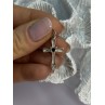 925 Sterling Silver Garnet Heart Cross Length 1.2 Inch