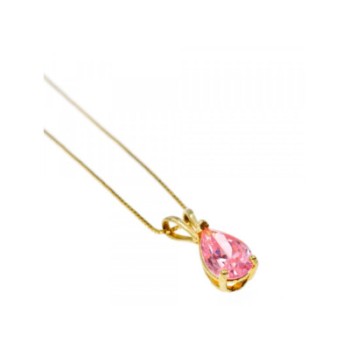 14 K YELLOW GOLD MORGANITE CHAIN WITH PENDANT