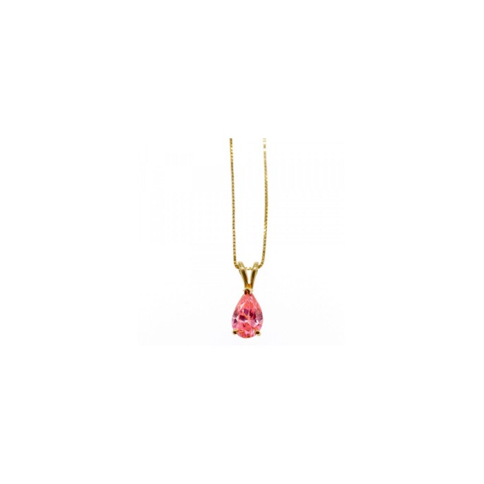 14 K YELLOW GOLD MORGANITE CHAIN WITH PENDANT