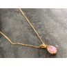 14 K YELLOW GOLD MORGANITE CHAIN WITH PENDANT