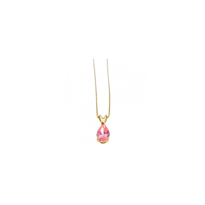 14 K YELLOW GOLD MORGANITE CHAIN WITH PENDANT