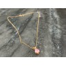 14 K YELLOW GOLD MORGANITE CHAIN WITH PENDANT
