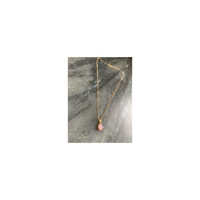 14 K YELLOW GOLD MORGANITE CHAIN WITH PENDANT