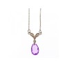 925 STERLING SILVER AMETHYST & CZ NECKLACE PENDANT