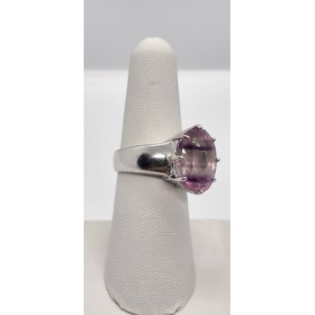 925 Sterling Silver Amethyst Ring Size 7