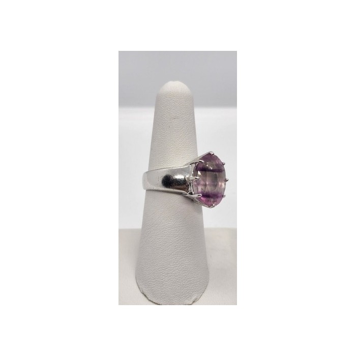 925 Sterling Silver Amethyst Ring Size 7