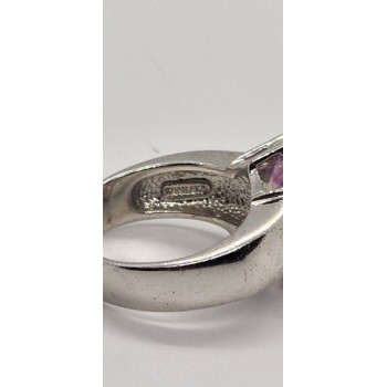 925 Sterling Silver Amethyst Ring Size 7