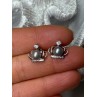 925 STERLING SILVER PEARL CROWN EARRINGS LENGTH 0.5 INCH