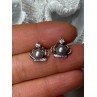 925 STERLING SILVER PEARL CROWN EARRINGS LENGTH 0.5 INCH