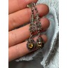 925 Sterling Silver Citrine & Marcasite Earrings Length 2.2 Inch