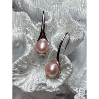 925 STERLING SILVER PEARL EARRINGS LENGTH 1.2 INCH