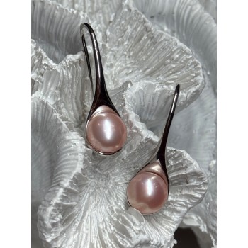 925 STERLING SILVER PEARL EARRINGS LENGTH 1.2 INCH